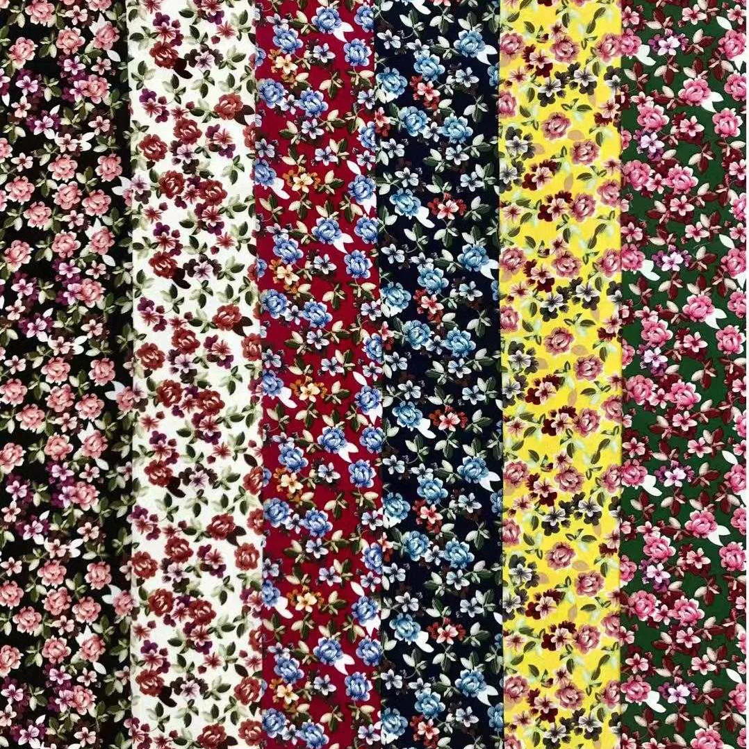 Hot selling manufacture 100% digital print small floral rayon viscose printed fabric for