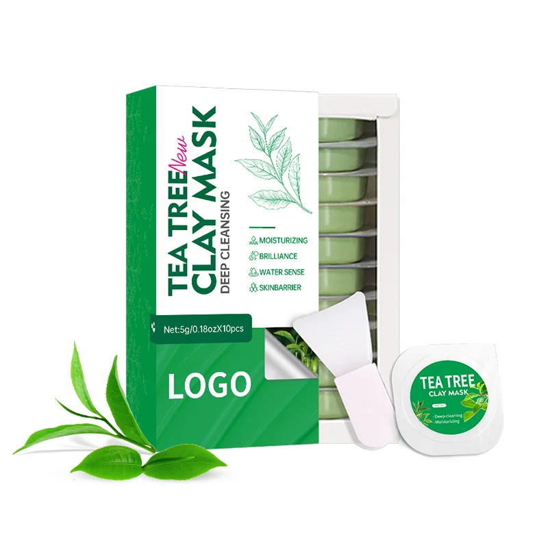 Material Body Customization OEM/ODM Tea Tree Portable Facial Mud Mask Green Clay Stick Box