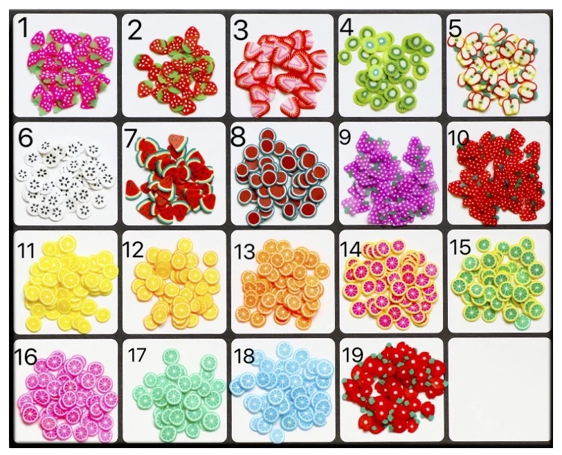 DIY 500g Nail Art Decorations Fruit Slices 3D Polymer Clay Tiny For Nail Cell Phone Decor