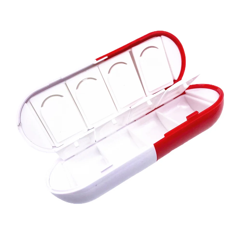 Capsule shaped mini plastic smart pill box