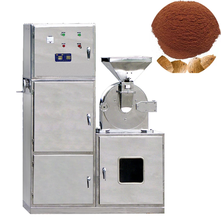 CE industrial 100 kg/h automatic Dust-Collection dry coconut shell grinder machine SUS304 coconut powder cryogenic crusher