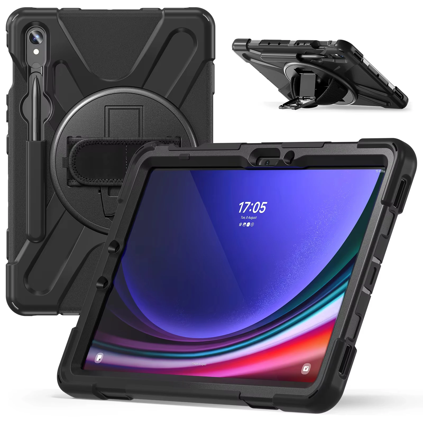 Multifunction tablet case for Samsung Tab S9FE X516B S9 X710 S8 X700 S7 T870 11inch iPad case rugged cases