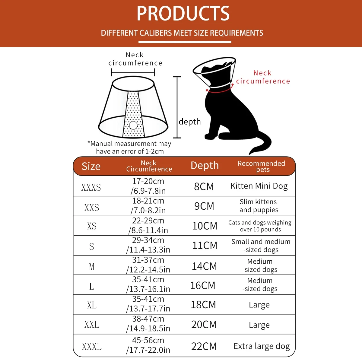 Adjustable Pet Elizabethan Collar for Dogs Recovery Cones to Stop Licking Protective Collar for Pet After Surgery Anti-Bite Lick