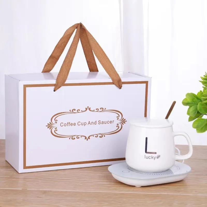 GOOD LIFE Customised logo 55 degree thermostatic mug gift set automatic heating smart mug