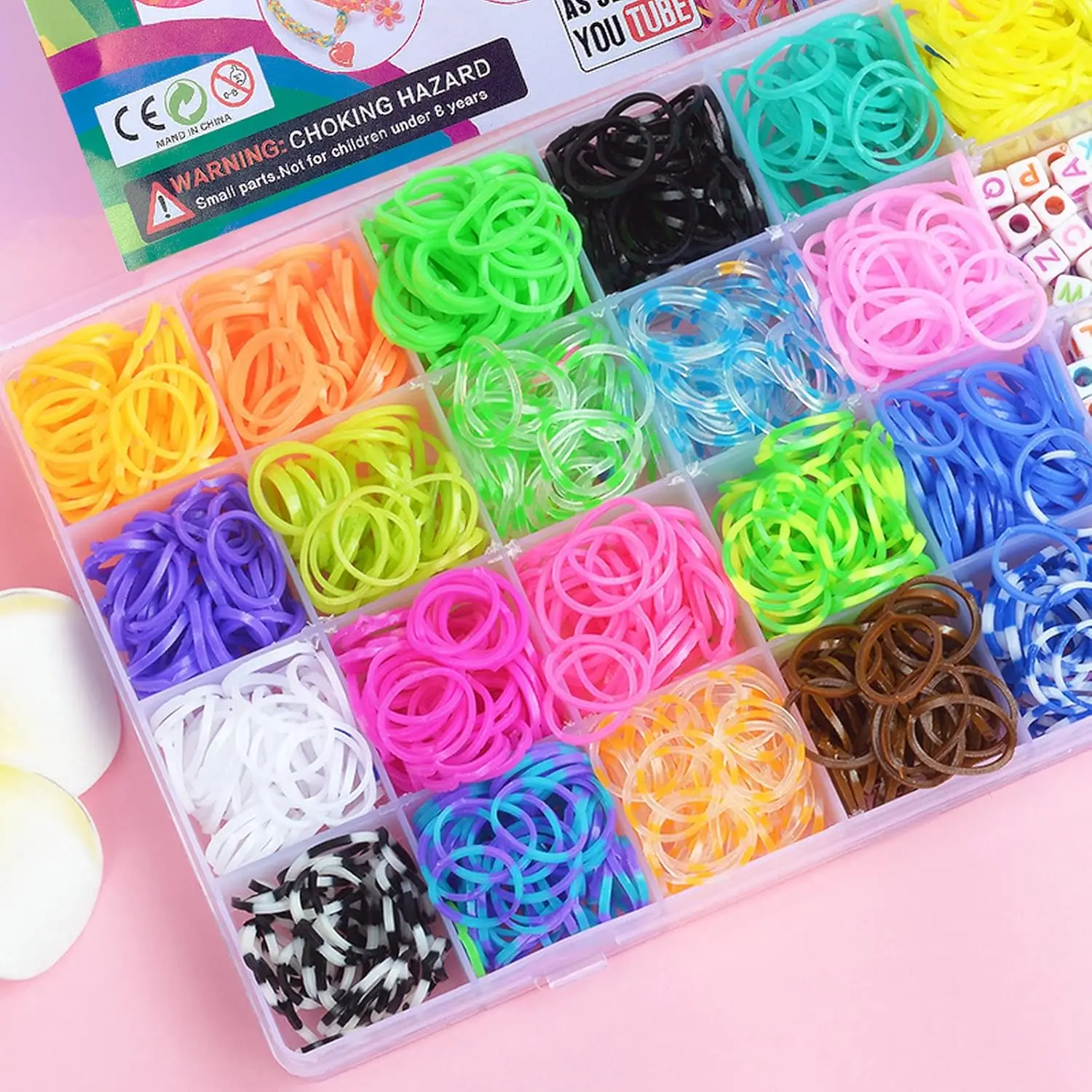 1500pcs Rubber Band Bracelet Kit Rubber Loom Bands Bracelets Making Refill Loom Kit For Kids Weaving DIY Crafting Gift