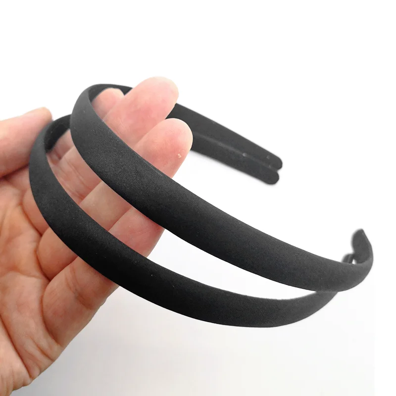 Hot Selling Women 15mm Hair Loop Non-slip Jewelry Designer Diy Black Plastic Headband Hair Band Accessories
