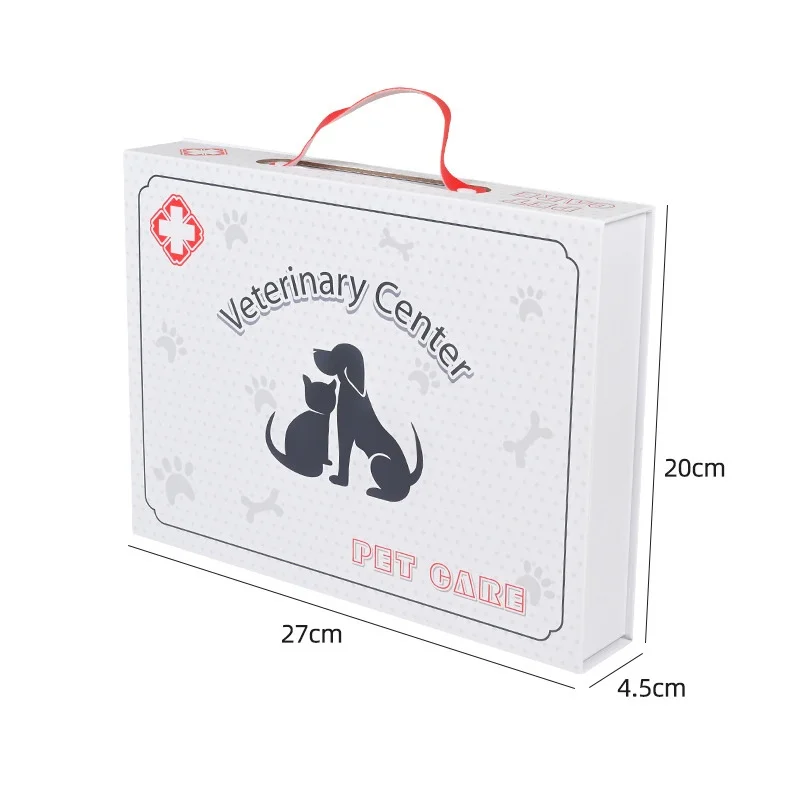 Wooden Simulation Veterinary Doctor Medical Equipment Set Game Children Play House Doctor Toy Pet First Aid Kit