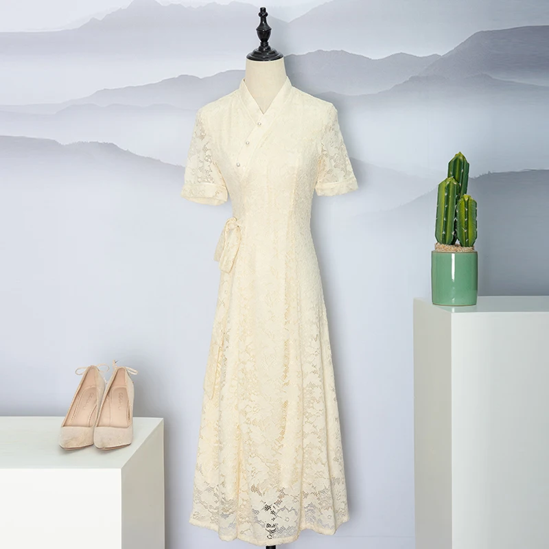 New Product Modern Luxury Chinese Traditional Clothing Cheongsam Qipao Botton