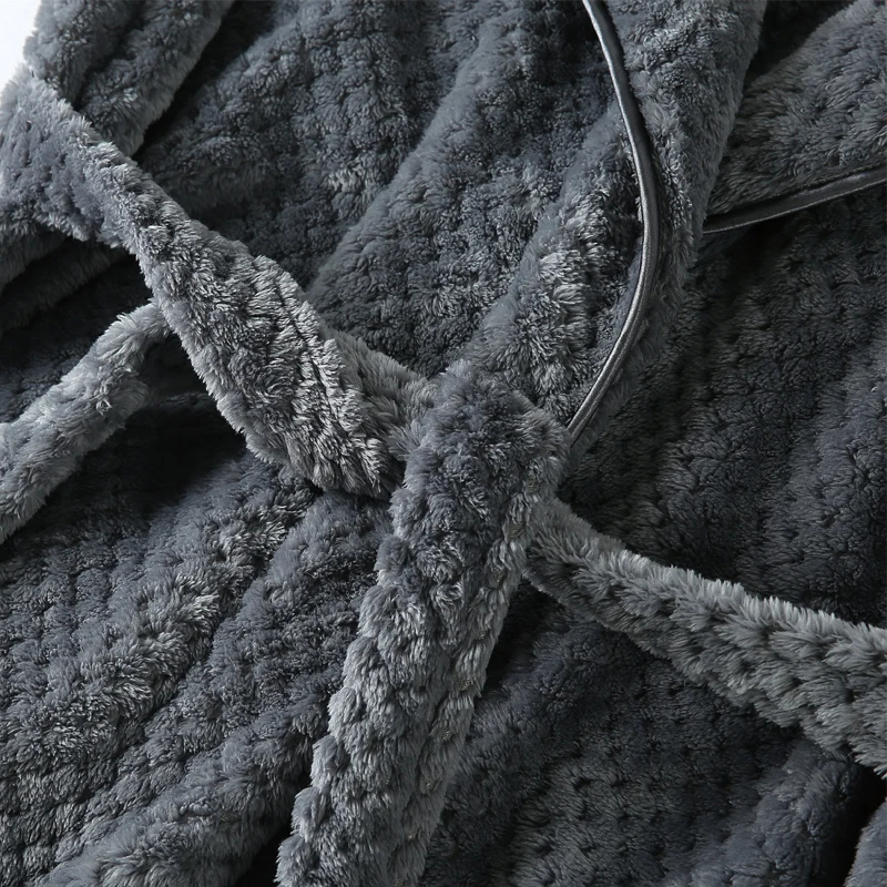 Men Epvca Long Warm Dobbstainless Steelplush Bathrobe Winter Thick Flannel Thermal Bathrobe Microfiber Luxury Bathrobe Women