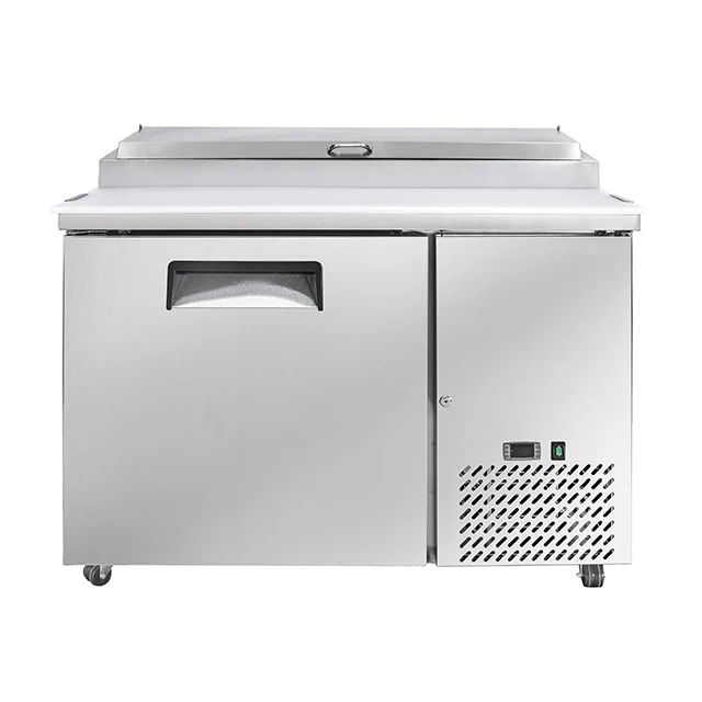 High Quality 304 Stainless Steel Commercial Pizza Refrigerator Fridge Refrigerator Salad Table