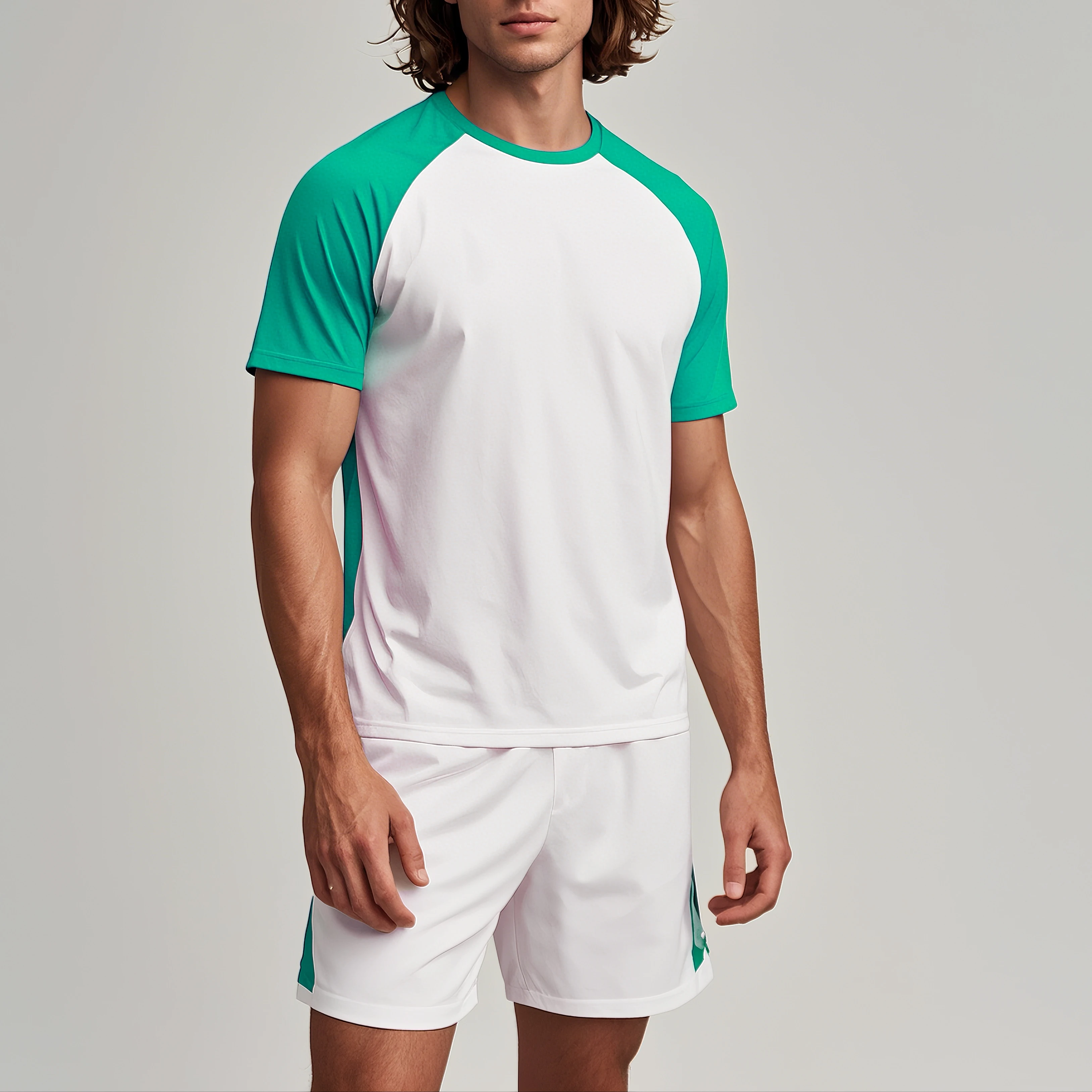 Luckpanther Summer Slim Fit Style Breathable Short Sleeve Contrast Color T Shirt Sports Casual T-shirt