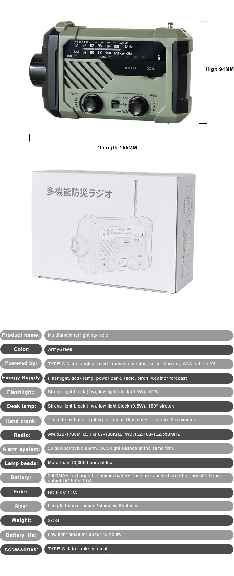 Odm Factory Vintage Cassette Recorder Player Am/Fm/Usb Portable Radio