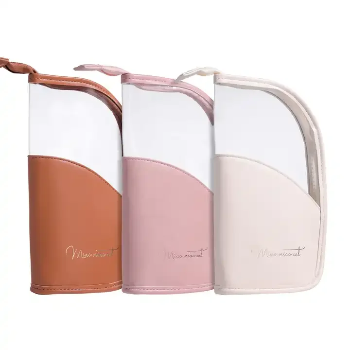 Travel Makeup Bag Women Waterproof Portable Pouch Toiletry Bag Cosmetic Bags Stand-Up Makeup Brush Holder