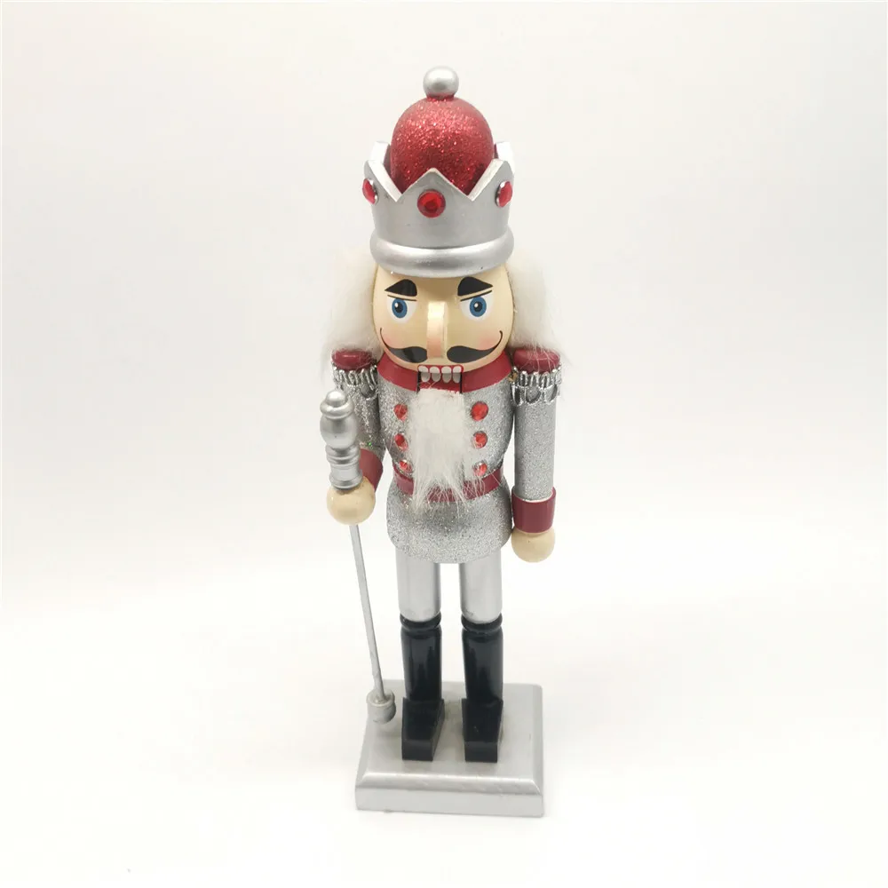 New Product 10 Inches Christmas Nutcracker Soldier Wooden Sliver Soldier Nutcracker For Christmas Decoration