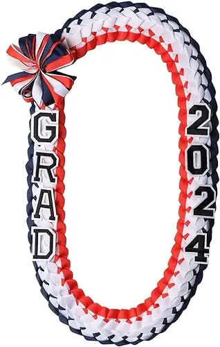 fashion jewelry necklaces Class of 2024  Braided  Gift Party Accessories for Women and Men Graduation Ribbon Lei