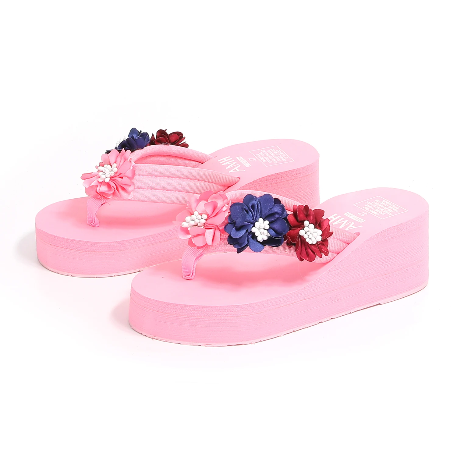 ladies heels slippers women outdoor high heel sandals slippers outdoor wedge flower wedding high heels flip flops