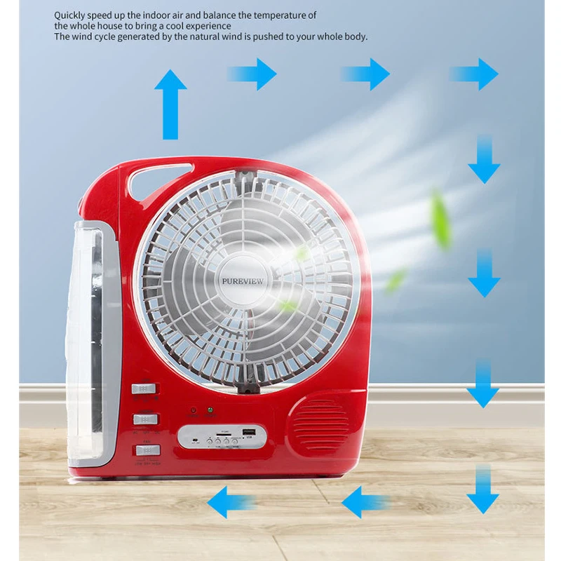 2024 Hot Bluetooth multi-function solar USB charging fan with lamp table fan large wind power