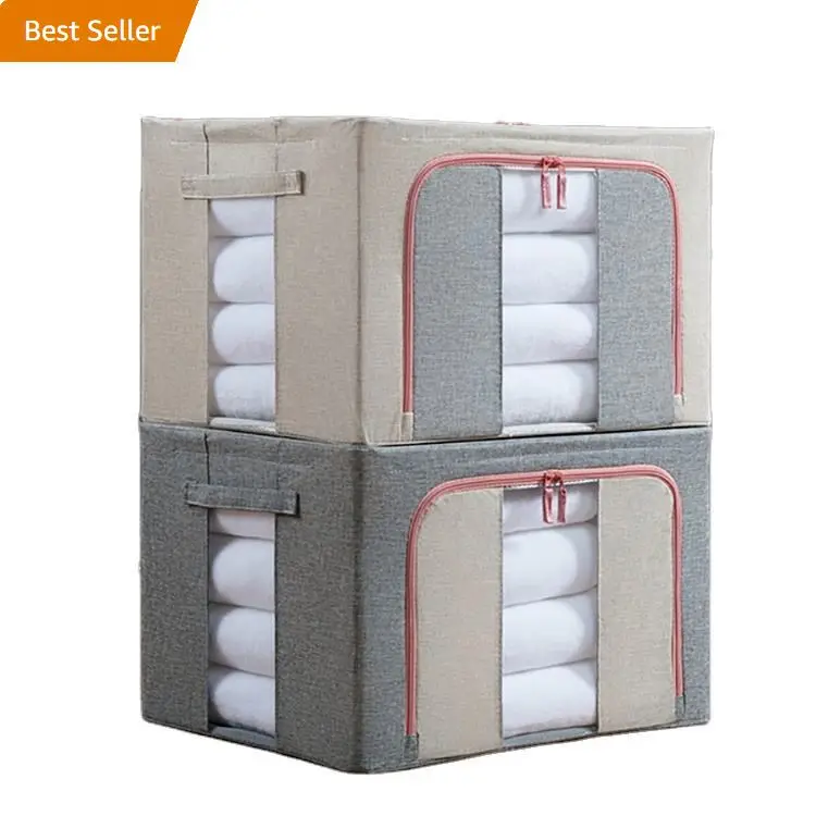 Under Bed Closet Wardrobe Organizer with Lids Double Opening Zips Clear Windows Side Storage Boxes & Bins Foldable OEM Modern