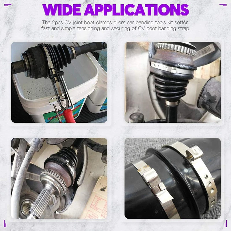 2-Piece Automotive Hose Axle Plier CV Clamp Tool CV Joint Banding Tools for Most Cars