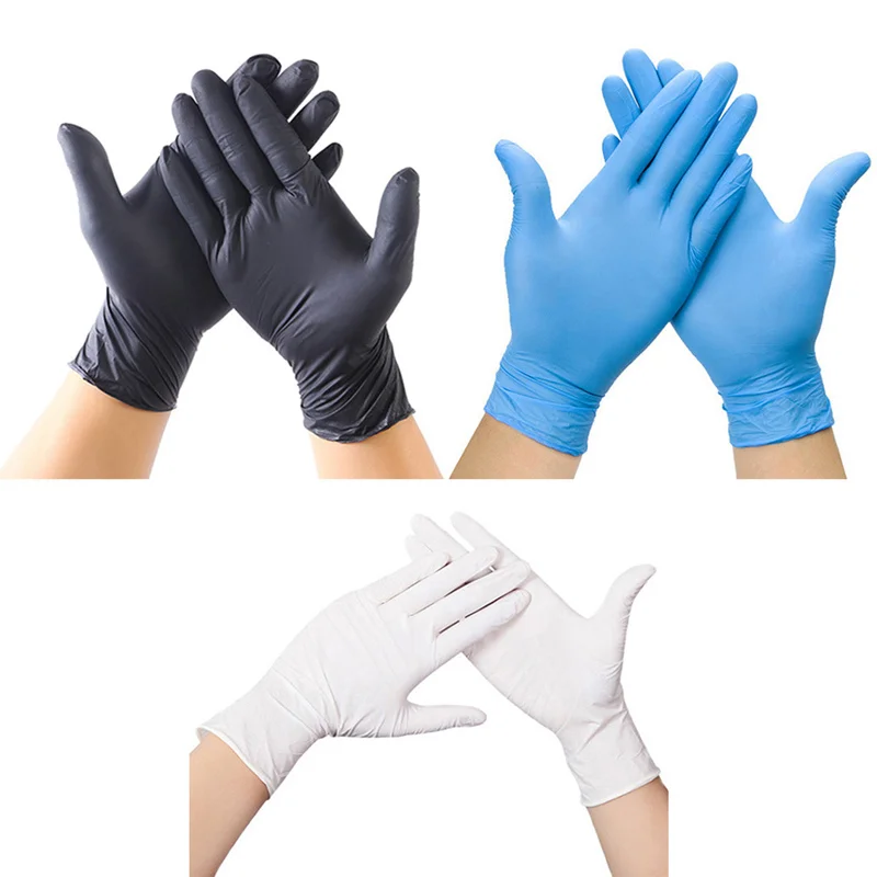 examine disposable Powder free pure nitrile glove 4mil 6mil 8mil black bule white pink nitrile gloves Tattoo Lab nitrile glove