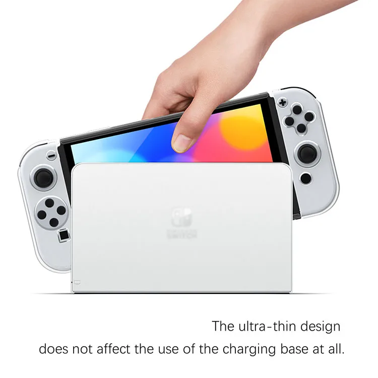 Жесткий прозрачный защитный чехол для Nintendo Switch Oled с левой и правой ручками