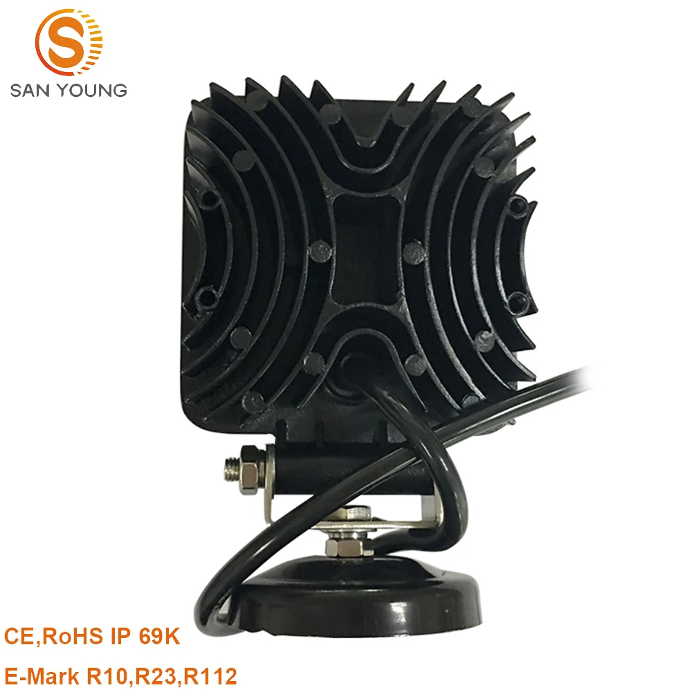 
4 inch 27w wholesale round led work light spot flood lamp for trucks working light 12V 24V cheap price work lamp waterproof 