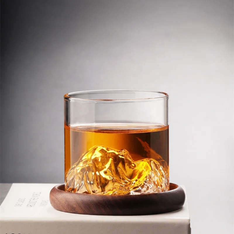 200ml Amazon Hot Sale Over The Hill Wine Glass High Borosilicate Glass Mountain Shape Beer Whiskey Glasses