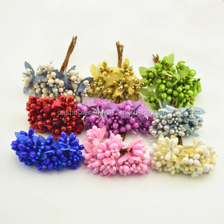 Florist supplies artificial berry stamen flower diy products for hat crafts