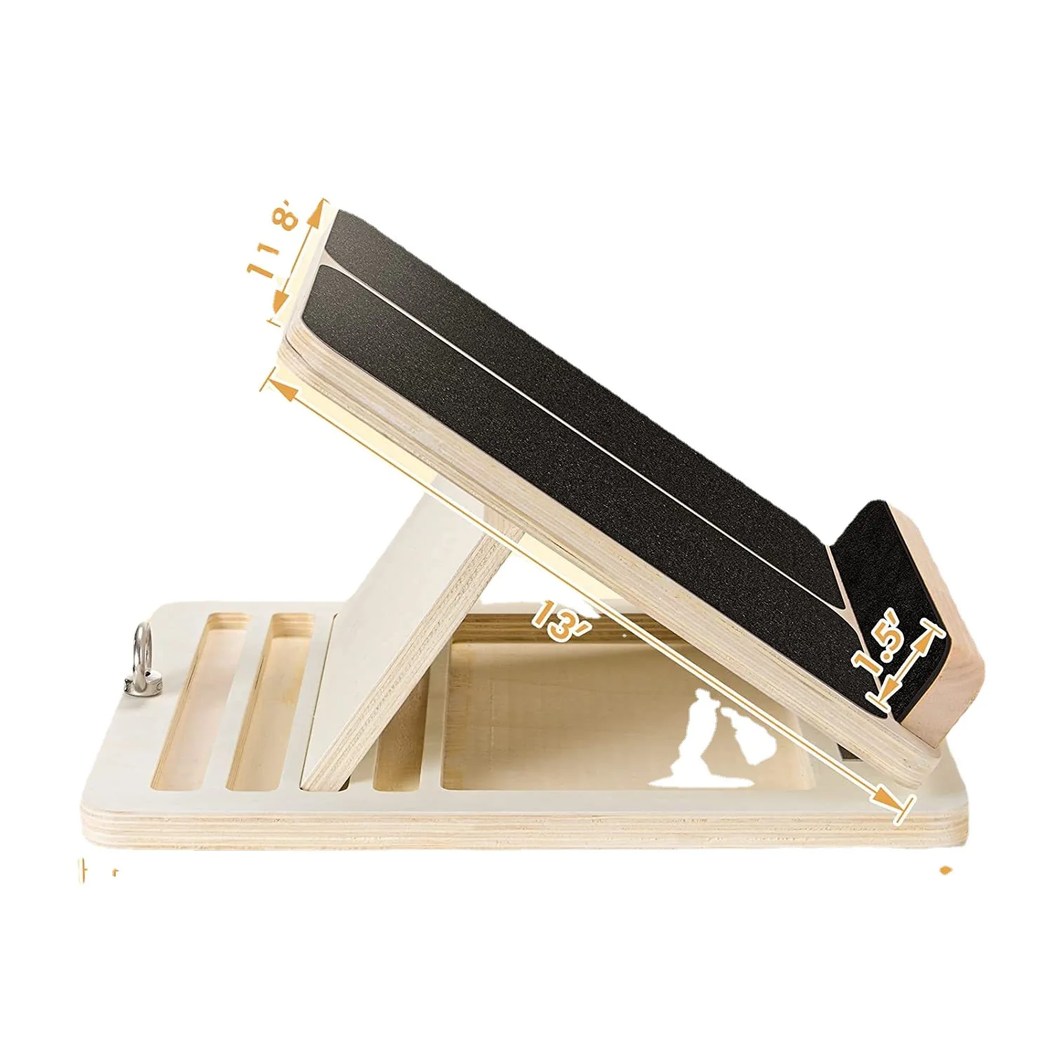 Wooden Stiffened Plates Rehabilitation Training Wooden Tilt Board Adjustable Tilt Calf Arm Stretch Slope Board
