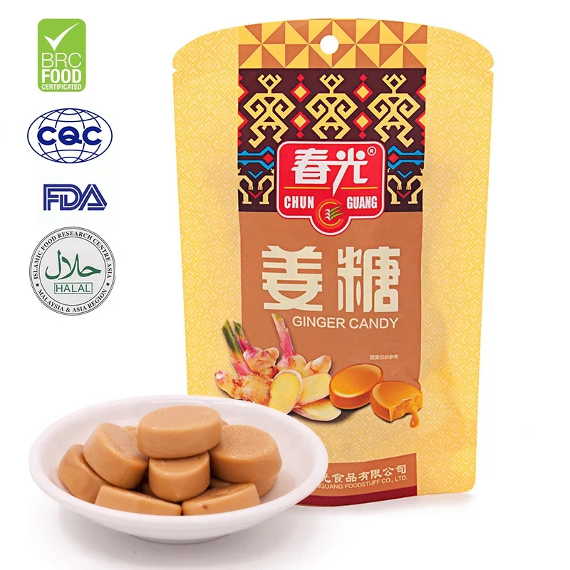
Paper Bag Candy Package, Hard Boiled Sugar, Ginger Flavor Candy 