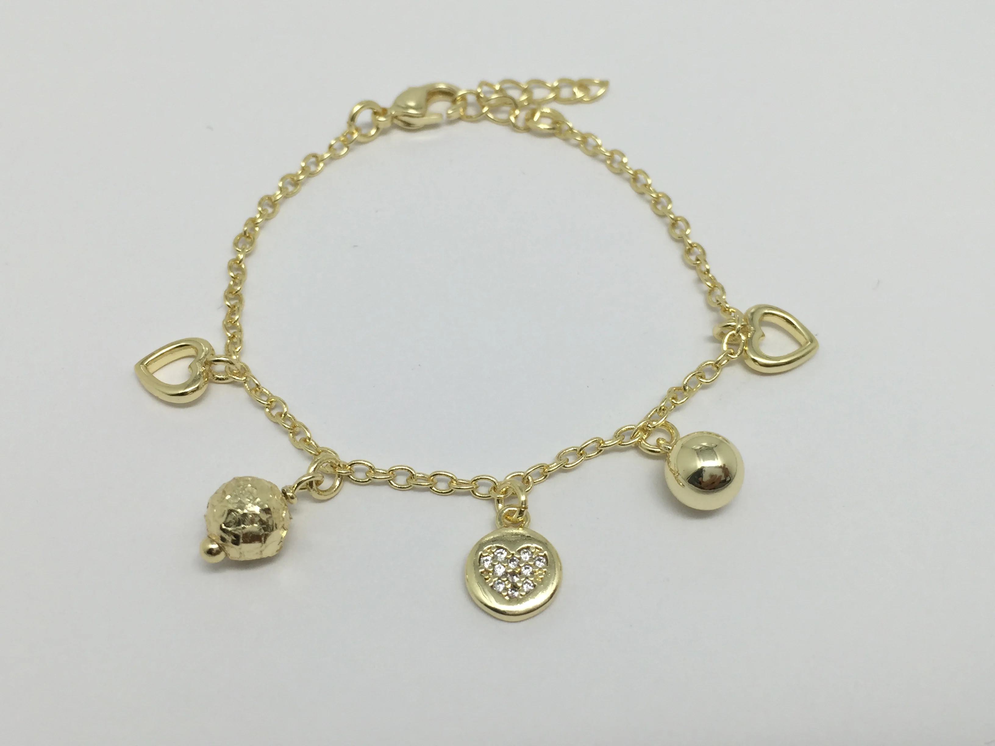 Simple Fashion Different Shape 14K Gold Plated Jewelry Crystal Bead Bracelets For Women