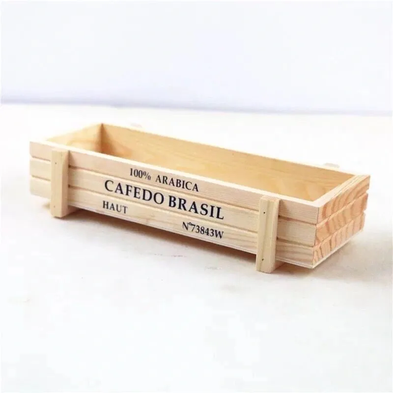 Sale cheap small desktop flower pots planters succulent wooden flower pot