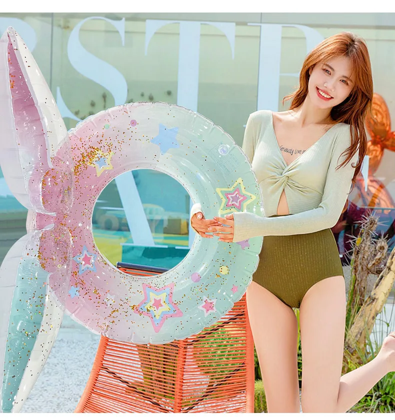 PVC floating baby swim ring water slide ring inflatable water park tube swim ring for adults
