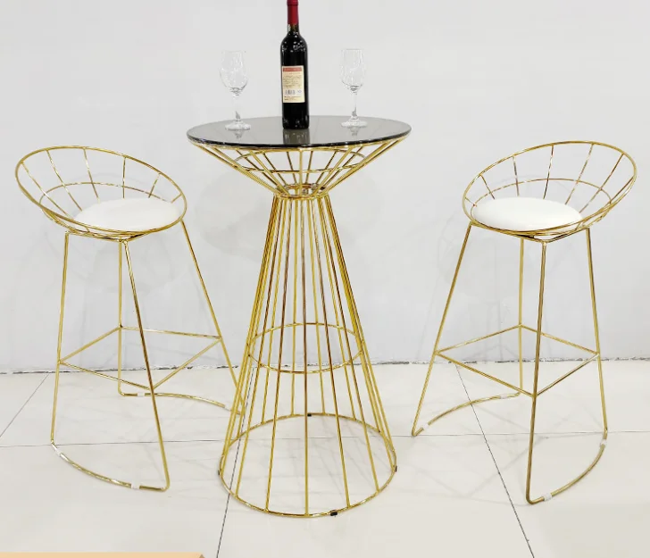 Modern French Style Solid Wood Dining Bar Table Set Home Hotel Kitchen Packed Safely Shipping French Steel Furniture Dining Room