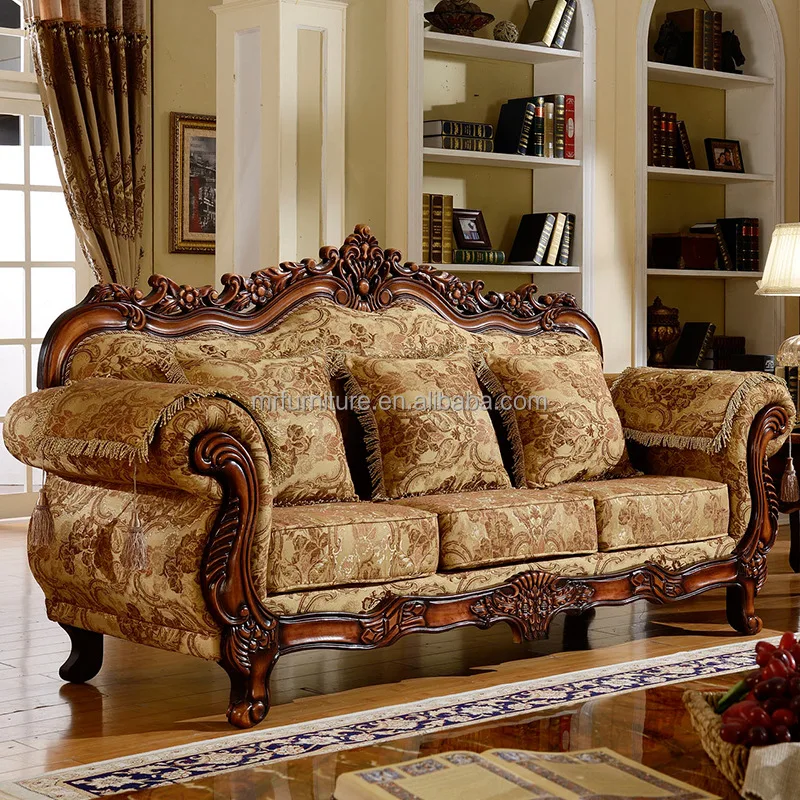 European Luxury 123 Combination Sofa set Living Room Sofas Solid Wood American High-Grade Fabric Villa Living room furniture