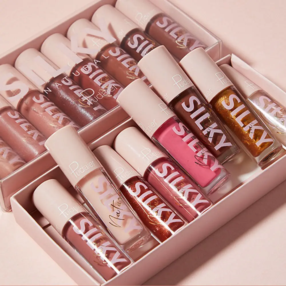 16 Color Vegan Organic Non-Stick Cup Waterproof Mirror Moisturizing Lipstick Matte Lip Gloss Lip Glaze Set