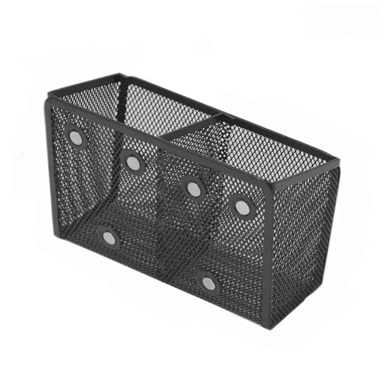 Magnetic Pen Pencil Holder with 2 Components Magnet Mesh Storage Basket Desk Organizer Accessories for Work
