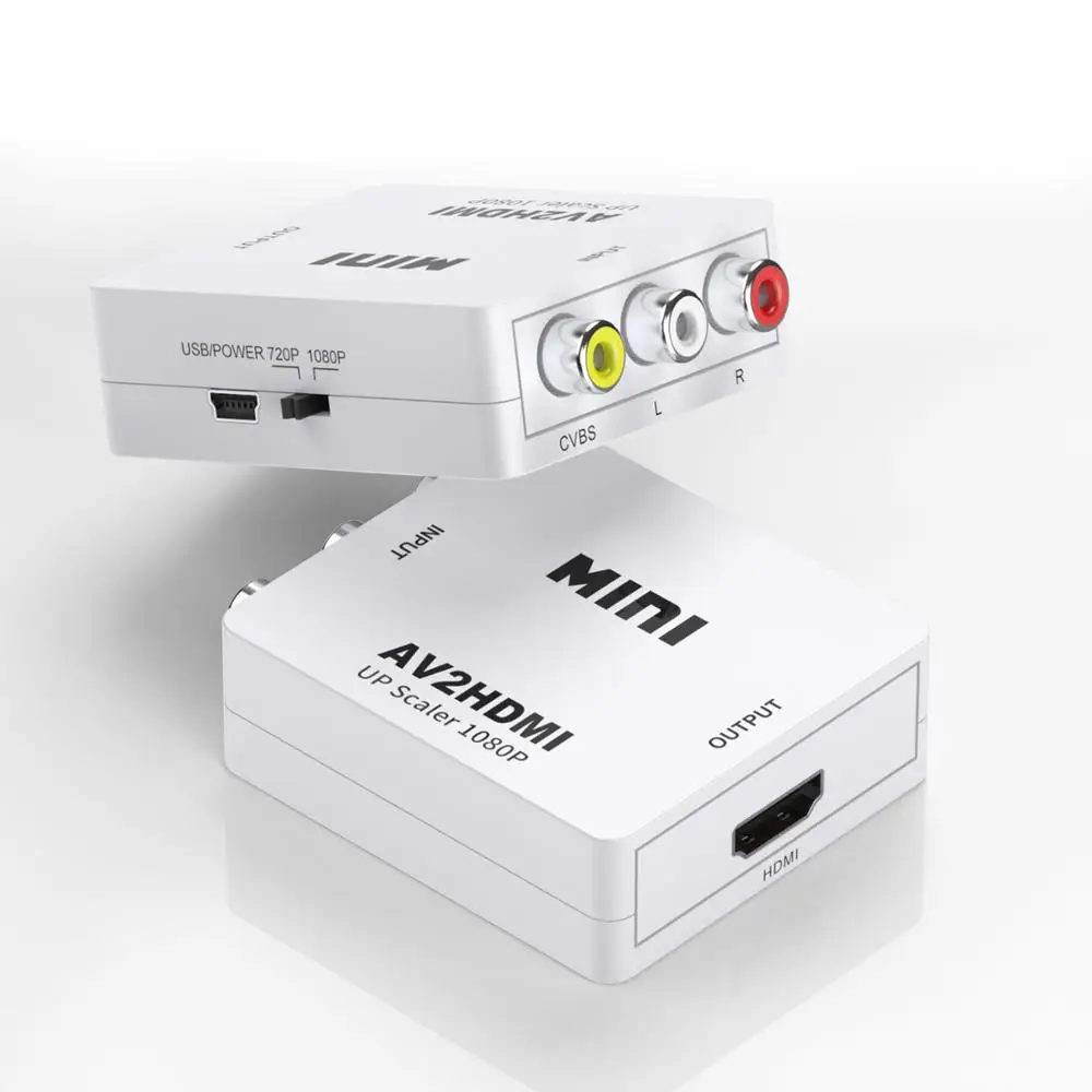 
1080P RCA AV to HDMI Converter Adapter Mini RCA Composite CVBS AV to HDMI Video Audio Adapter 