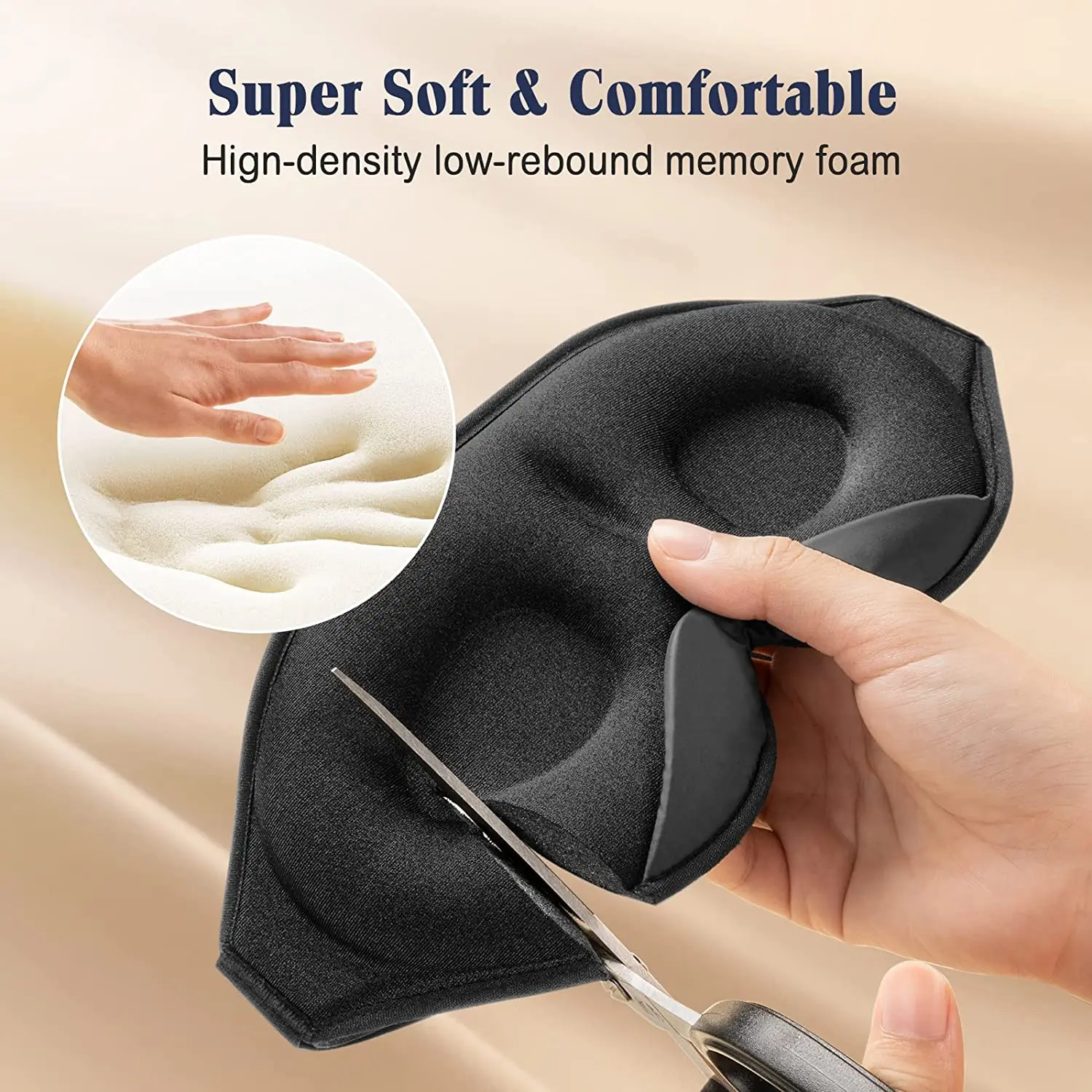 Custom brand 3D Sleep lash eye mask high quality eye shades night sleeping eye cover for travel 100% blackout blindfold