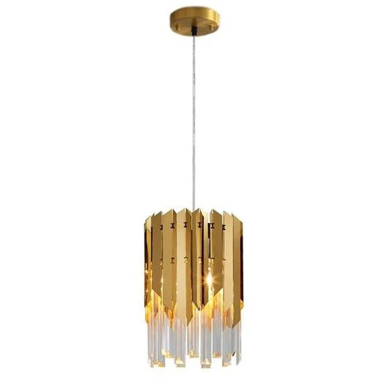 Gold Crystal Modern Chandelier Lighting for Dining Room Bedroom Bedside Luxury One/Three Heads Pendant Lamp Hanging