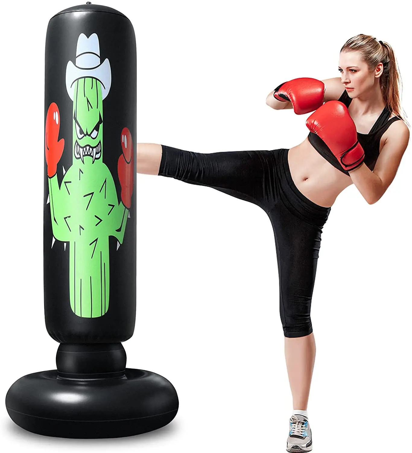 Real Punching Bag for Kids Adults, Stand Punching Bag With Stand for Practicing Kick Boxing Bag Punching
