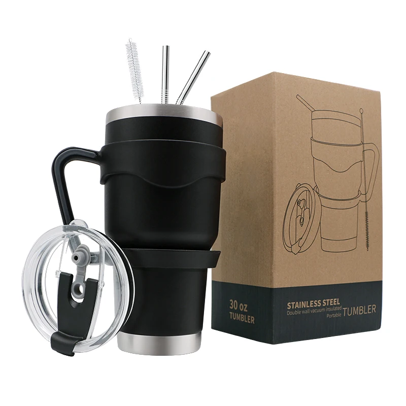 WeVi Wholesale 30 oz Double Wall Vacuum Insulated Stainless Steel Coffee Tumbler With Straw