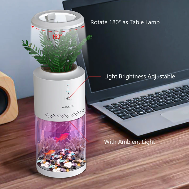 
2021 own design usb mini aquarium fish tank aquarium with led lamp portable mini plastic beauty clear acrylic tank fish 
