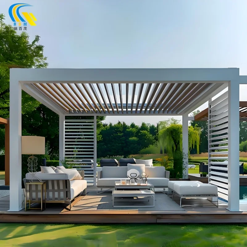 LED Light Waterproof Louver Garden Pergola with Aluminum Profile Outdoor Arches Arbours 175 type Pergolas