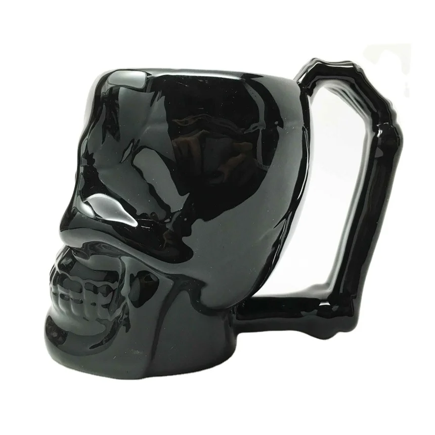 custom handmade goblet wholesale home Gothic medieval ceramic skull shaped cup