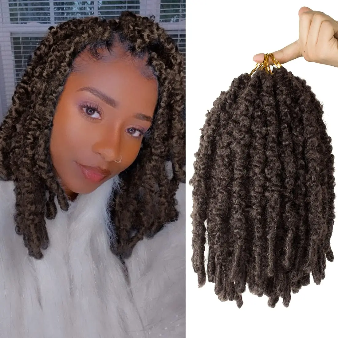  Высший сорт качества МИДО бренд оптовая продажа синтетические бабочка Locs предварительно петли красочные Проблемные крючком Бабочка накладки для