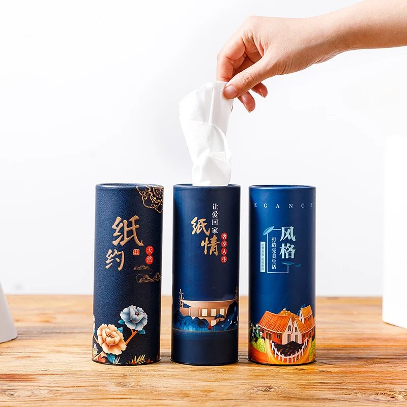 Custom Print 4 Color Printed For Toys Brown Kraft Pumping Random Carton Tissue Tea Paper Tube Box Packaging