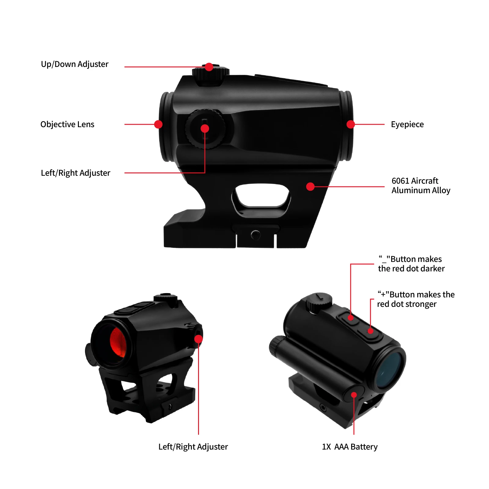 Holographic sight red dot scope for hunting