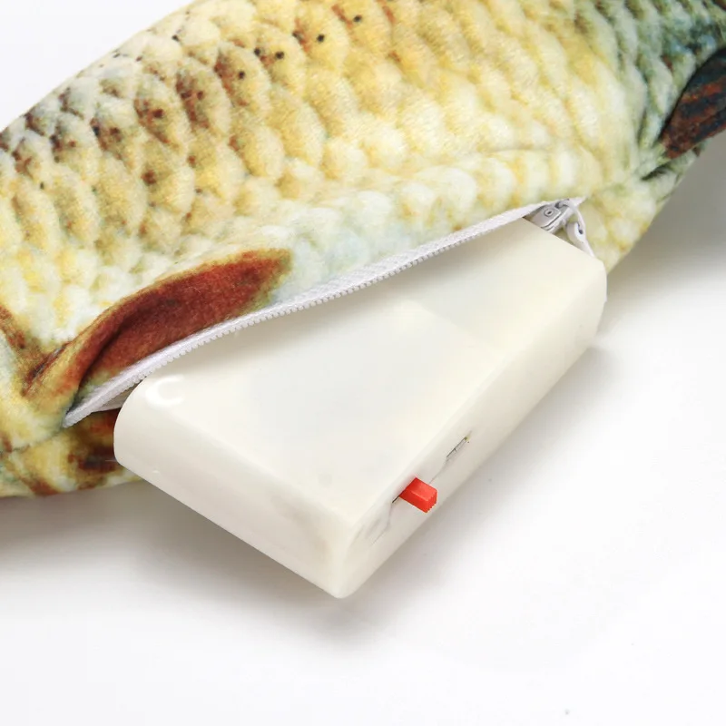 USB Chargeable Electric Wagging Floppy Fish Cat Toys Plush Simulation indoor Interactive  Pet Toys for Biting,Chewing,Kicking