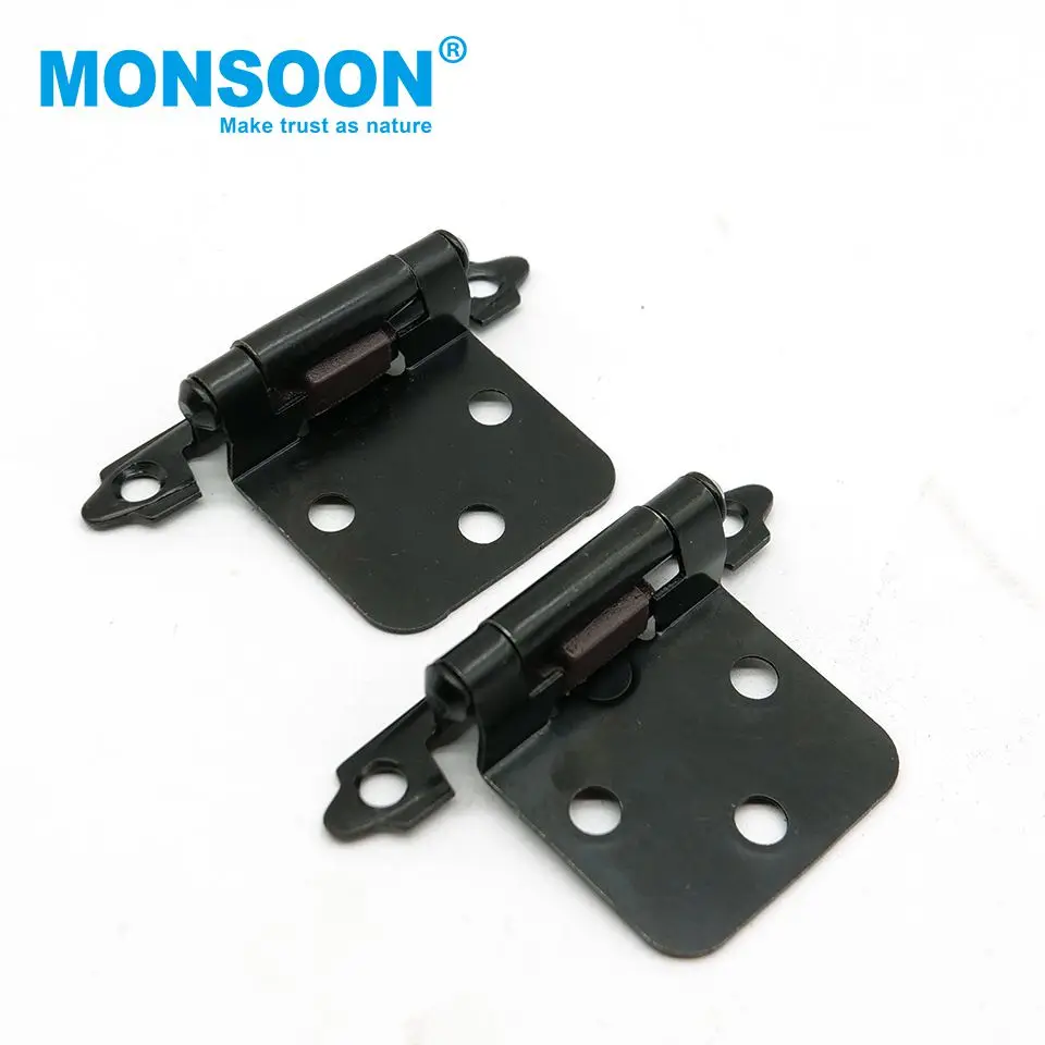 Furniture fitting short arm Chrome gate hinge overlay wrap hidden american type self closing cabinet door hinge for cabinet door